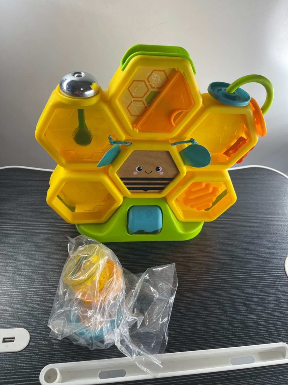 Fisher Price Busy Activity Hive,bee-themed coin drop activity toy with real wood